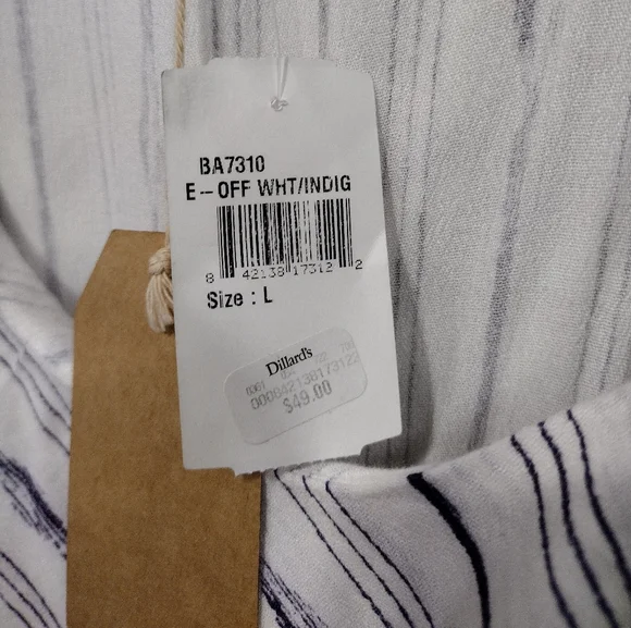 NWT Blu Pepper Romper Women's L White Blue Strips Ruffle Asymmetrical Beach Boho - Picture 11 of 12